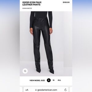 GOOD AMERICAN Good Icon Faux Leather Pants